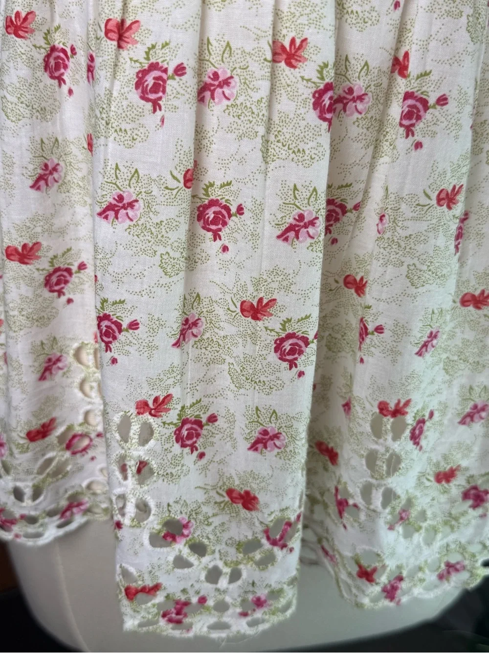 Anthropologie Floral Smocked Eyelet Puff Sleeve Blouse Size S NWT Cottagecore